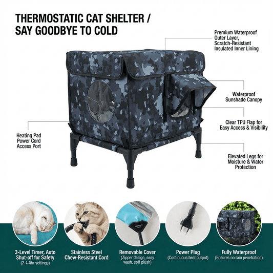 Outdoor Cat House With Heating Pad